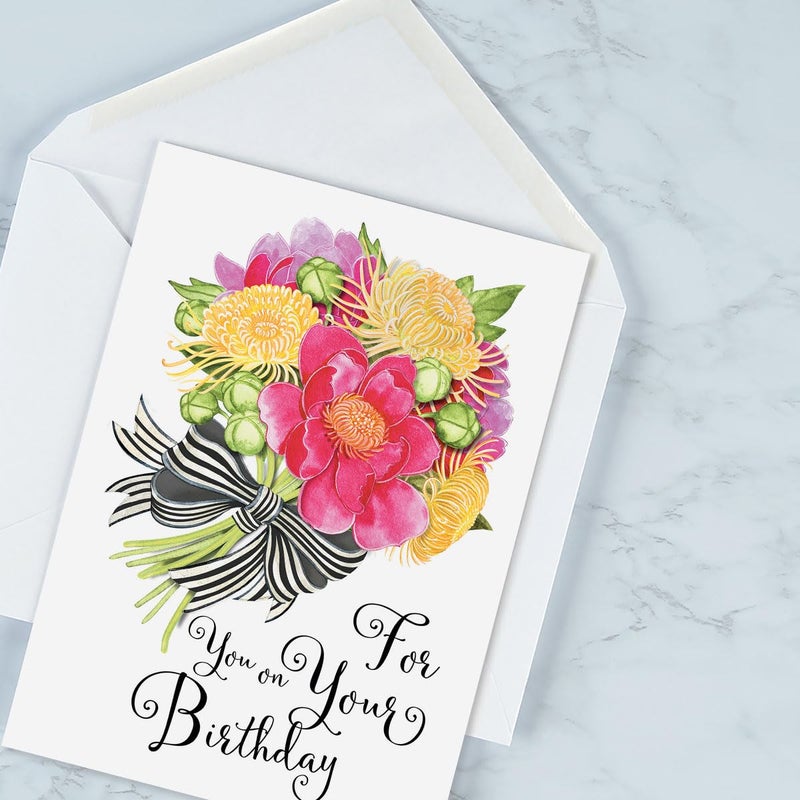 Current Striped Celebration Birthday Cards - Set of 8 (4 designs), Large 5" x 7" Birthday Cards, Sentiments Inside, Envelopes Included - Image 5